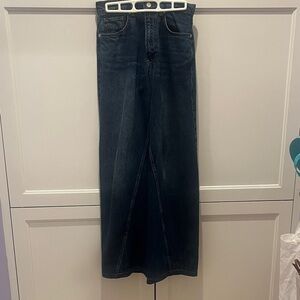 Annie Bing wide leg denim pants. Size 25  Elegant Dark Blue Flare Jeans